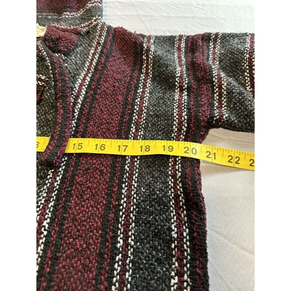 Authentic Earth Ragz Baja "drug rug" hoodie, a classic hippie poncho S/M - Picture 3 of 9